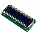 Displaytech 162C-CC-BC-3LP Alphanumeric LCD Display, White on Blue, 2 Rows by 16 Characters, Transflective