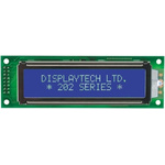 Displaytech 202A-CC-BC-3LP Alphanumeric LCD Display, White on Black, 2 Rows by 20 Characters, Transflective