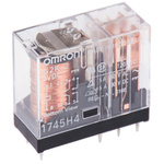 Omron PCB Mount Power Relay, 5V dc Coil, 5A Switching Current, DPDT