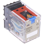 Omron Plug In Power Relay, 12V dc Coil, 5A Switching Current, 4PDT