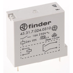 Finder PCB Mount Power Relay, 24V dc Coil, 30A Switching Current, SPST