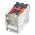 Omron Plug In Power Relay, 110V dc Coil, 5A Switching Current, 4PDT