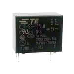 TE Connectivity PCB Mount Power Relay, 5V dc Coil, 5A Switching Current, SPST