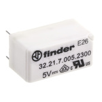 Finder PCB Mount Power Relay, 5V dc Coil, 6A Switching Current, SPST