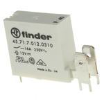 Finder PCB Mount Power Relay, 12V dc Coil, 16A Switching Current, SPST