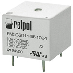 Relpol PCB Mount Power Relay, 12V dc Coil, 15A Switching Current, SPDT