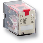 Omron Plug In Power Relay, 24V dc Coil, 3A Switching Current, 4PDT