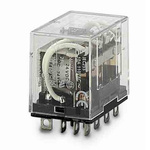 Omron Plug In Non-Latching Relay, 24V dc Coil, 10A Switching Current, 4PDT