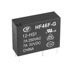 Hongfa Europe GMBH PCB Mount Power Relay, 12V dc Coil, 10A Switching Current, SPST