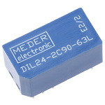 Meder PCB Mount Reed Relay, 24V dc Coil, DPDT, 175V dc Max, 0.5 A Max, 2000Ω