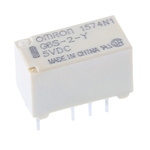 Omron PCB Mount Signal Relay, 5V dc Coil, 2A Switching Current, DPDT