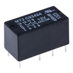 TE Connectivity PCB Mount Signal Relay, 12V dc Coil, 2A Switching Current, DPDT