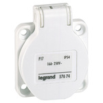 Legrand IP54 White Panel Mount 2P+E Industrial Power Socket, Rated At 16.0A, 250.0 V