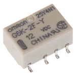 Omron Surface Mount Signal Relay, 12V dc Coil, 1A Switching Current, DPDT