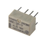 Omron PCB Mount Signal Relay, 4.5V dc Coil, 1A Switching Current, DPDT