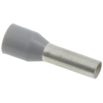 Weidmuller Insulated Crimp Bootlace Ferrule, 10mm Pin Length, 2.8mm Pin Diameter, 4mm² Wire Size, Grey