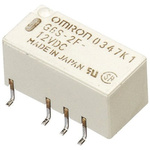 Omron Surface Mount Signal Relay, 12V dc Coil, 2A Switching Current, DPDT