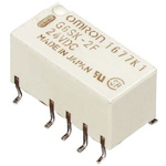 Omron Surface Mount Latching Signal Relay, 3V dc Coil, 2A Switching Current, DPDT