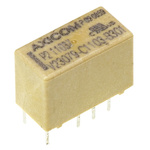 TE Connectivity PCB Mount Latching Signal Relay, 12V dc Coil, 2A Switching Current, DPDT