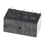 Omron PCB Mount Signal Relay, 24V dc Coil, 1A Switching Current, DPDT