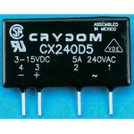 Sensata / Crydom Solid State Relay, 5 A Load, PCB Mount, 280 V rms Load, 32 V dc Control
