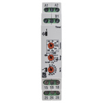 RS PRO DIN Rail Mount Timer Relay, 12 → 230V ac/dc, 0.1 s → 100h, DPDT