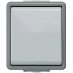 Grey 10 A Surface Mount Rocker Light Switch Dark Grey, 1 Way Clip In Gloss, 1 Gang VDE, 250 V 75mm Not Illuminated IP44