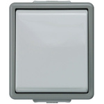 Grey 10 A Surface Mount Push Button Light Switch Dark Grey, 1 Way Clip In Gloss, 1 Gang VDE, 230 V 75mm Not Illuminated