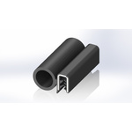 RS PRO Black EPDM  Edging Strip, 20m