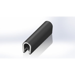 RS PRO Black EPDM Edge Protection, 20m