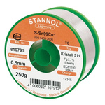 Stannol 0.5mm Wire Lead Free Solder, +227°C Melting Point