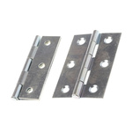 RS PRO Steel Butt Hinge with a Fixed Pin, Screw Fixing, 75mm x 49mm x 1.4mm