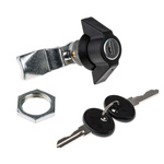 RS PRO Black Cabinet Lock, 28.5mm Panel-to-Tongue, 22.2 x 20.2mm Cutout, Key Unlock