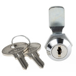 RS PRO Chrome Zinc Cabinet Lock, 16mm Panel-to-Tongue, 16.2 x 14.2mm Cutout, Key Unlock