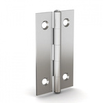 Pinet Stainless Steel Butt Hinge, Rivet Fixing, 50mm x 30mm x 1mm