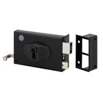 Dom Metalux Black Steel Rim Lock, Key Unlock
