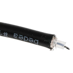 Bedea Black Unterminated to Unterminated RG223/U Coaxial Cable, 50 Ω 5.38mm OD 50m