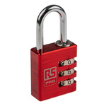 RS PRO Combination Weatherproof Aluminium Combination Padlock, 5mm Shackle, 30mm Body