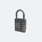 RS PRO Combination Aluminium Combination Padlock, 6mm Shackle, 40mm Body