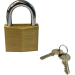 RS PRO Key Weatherproof Brass Padlock, Keyed Alike, 6.3mm Shackle, 39.8mm Body