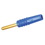 Staubli Blue Male Test Plug - Solder Termination, 30 V, 60V dc, 10A