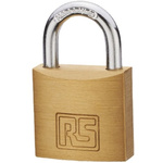 RS PRO Key Weatherproof Brass Padlock, 6mm Shackle, 40mm Body