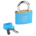 RS PRO Key Weatherproof Brass Padlock, 6mm Shackle, 43mm Body
