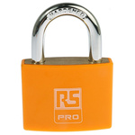 RS PRO Key Weatherproof Brass Padlock, 6mm Shackle, 43mm Body