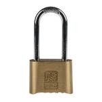 RS PRO Combination Weatherproof Brass, Steel Padlock, 7mm Shackle, 53mm Body