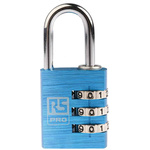 RS PRO Combination Weatherproof Aluminium Combination Padlock, 5mm Shackle, 30mm Body