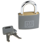 RS PRO Key Weatherproof Brass Padlock, 6mm Shackle, 43mm Body
