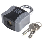 RS PRO Key Weatherproof Steel Padlock, 7mm Shackle, 47mm Body