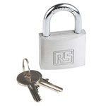 RS PRO Key Weatherproof Aluminium Safety Padlock, 6mm Shackle, 40mm Body