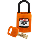 Brady Key Weatherproof Nylon Padlock, 4.7mm Shackle, 33mm Body